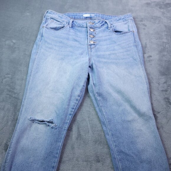 Old Navy Womens Rockstar Super Skinny Ankle Jeans 12 Distressed Light Wash - Picture 5 of 8